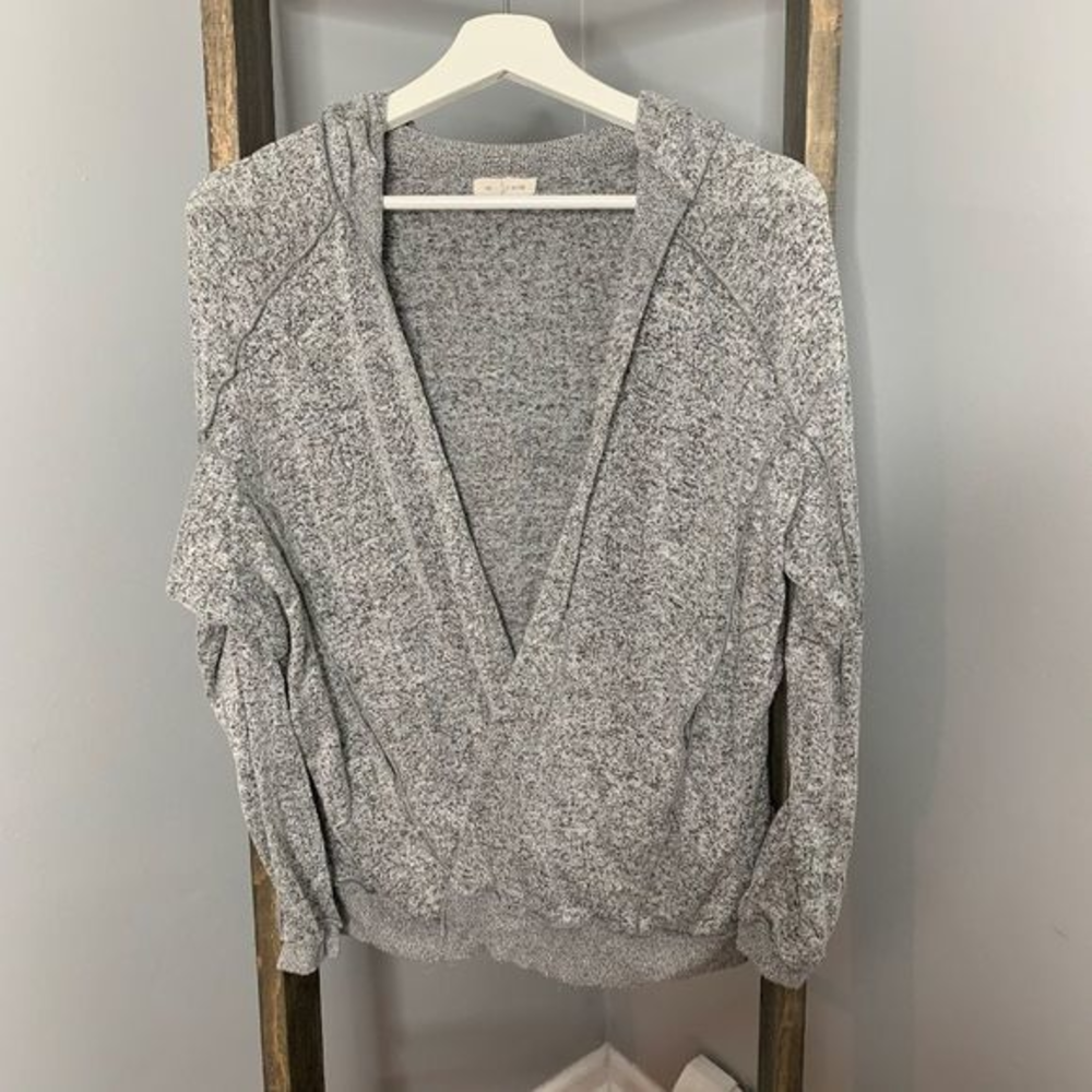Silence + Noise Gray Open Front Cardigan